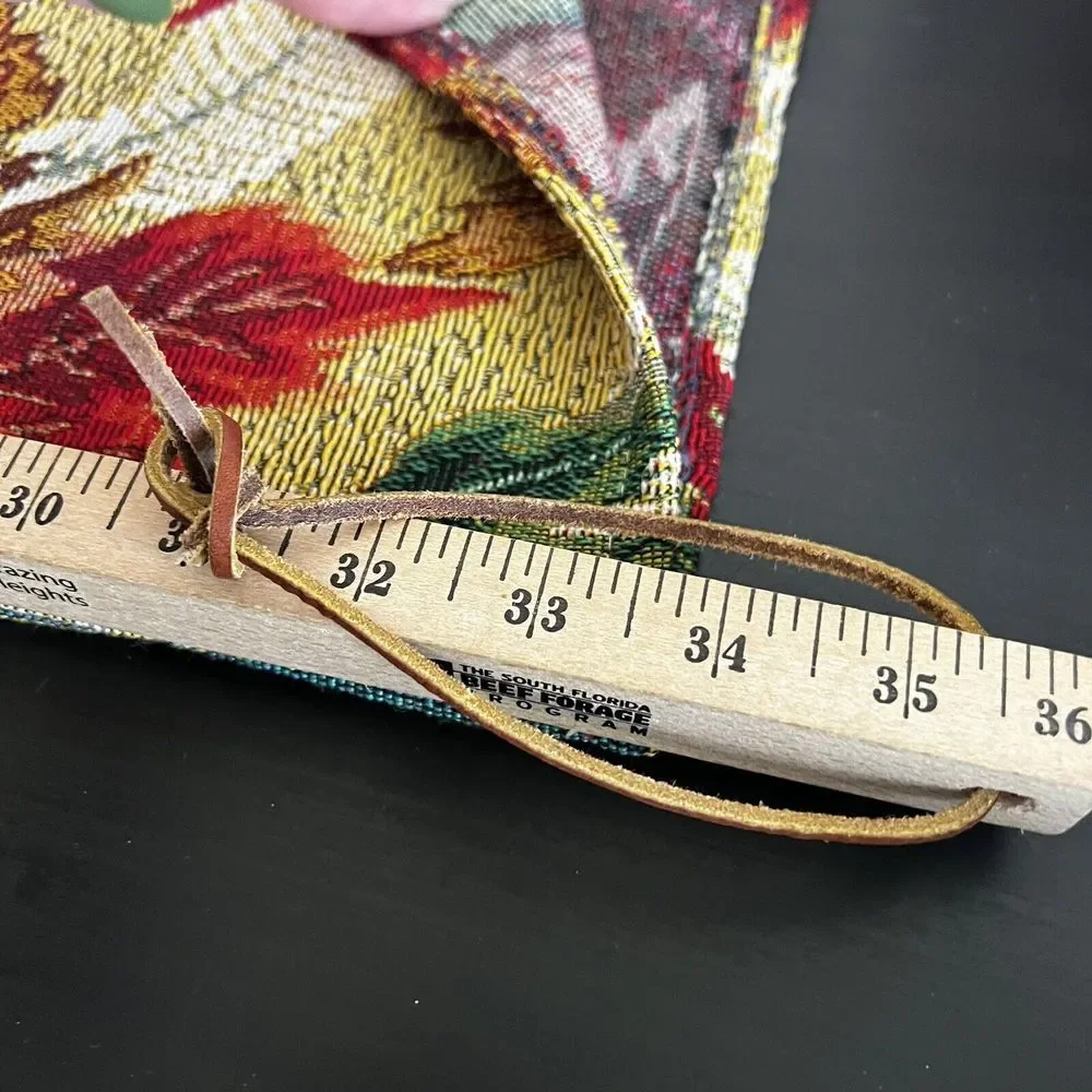 Vintage Tapestry Table Runner Autumn‎ Fall Leaves Orange Red Yellow 12x68